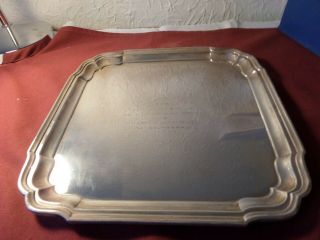 A Very Heavy Gauge Large Hallmarked Solid Silver Tray/salver 685 Grams