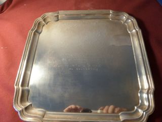 A VERY HEAVY GAUGE LARGE HALLMARKED SOLID SILVER TRAY/SALVER 685 GRAMS 2