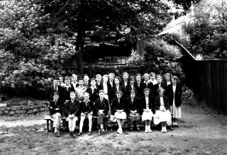 Vintage Negatives 3.  25 " X 2.  25 " 1950s Claremont School Hastings Class Photograph