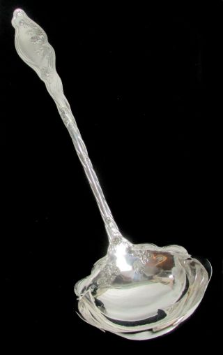 International Mille Fleurs Sterling Silver " Perfect Gift " 13.  5 " Soup Ladle