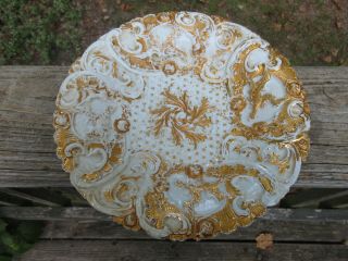 Antique Meissen Porcelain Rococo Heavy Gold Gilded 8 3/4 " Plate 4 Of 4