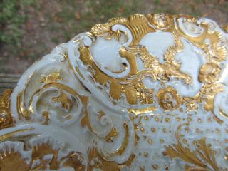 Antique Meissen Porcelain Rococo Heavy Gold Gilded 8 3/4 