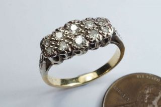 Art Deco English 18k Gold & Platinum Diamond Ring C1930