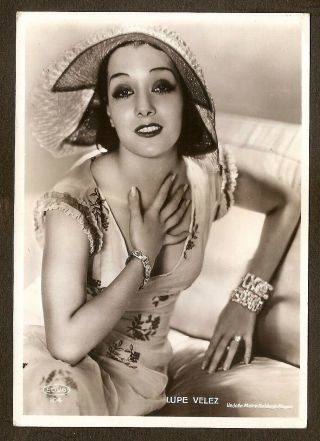 Lupe Velez Card Size Of Postcard Vintage Real Photo M.  G.  M.  Very Rare Fan Club