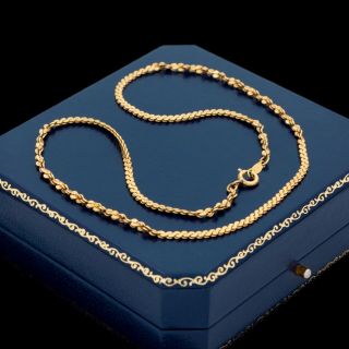 Antique Vintage Art Deco 14k Gold Filled Gf Serpentine Link Chain Necklace 5.  4g