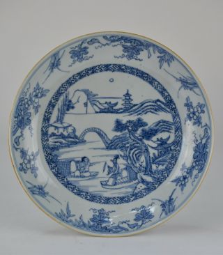 A Fine Antique 18th C Yongzheng Qing Dynasty Porcelain Landscape Plates 2