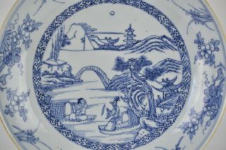 A Fine Antique 18th C Yongzheng Qing Dynasty Porcelain Landscape Plates 3