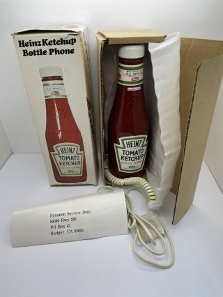 Vintage Heinz Ketchup Bottle Phone 1984 Telephone Tomato Ketchup Phone W/ Box