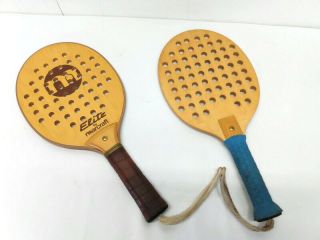 Marcraft Set Of 2 Vintage Wooden Paddleball Raquetball Raquets