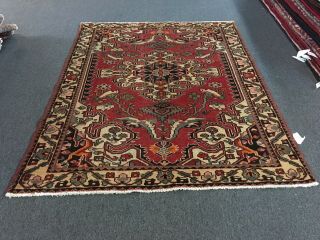 On Vintage Hand Knotted Tribal Area Rug 5’2”x6’7” 1100
