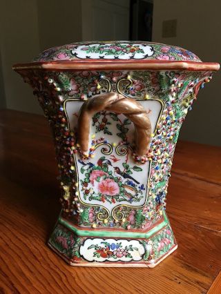 China Qing Dynasty Chinese Export Rose Medallion Porcelain Bough Pot Vase 2