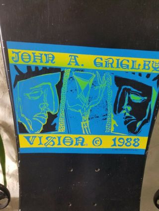 Vision John Grigley Mask 3 Skateboard Vintage 80 ' s.  NOT A RE - ISSUE. 4