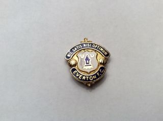 Vintage Everton Fc Silver Crest Football Enamel Pin Badge