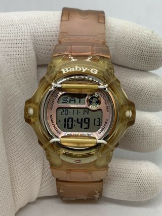 Women’s Casio Baby - G Bg - 169r Quartz Digital Watch Clear Pink Band Battery