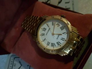 STUBBS Mens Vintage Fashion Quartz Analogue Gold Plated Steel Strap Wrist Watch 2