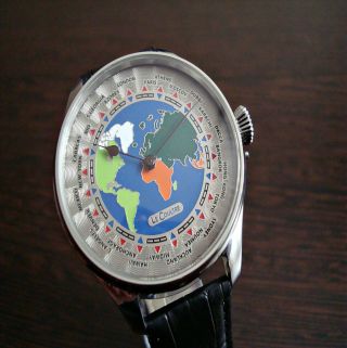 Lecoultre World Time Dial Marriage Watch Antique Swiss Pocket Watch Movement