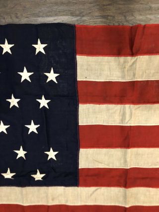 Antique Nautical American Flag 46 Stars Signed By Captain 1907 Loyal Legion 3
