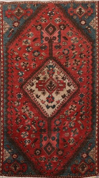 Antique Traditional Malayer Wool Area Rug Oriental Geometric Hand - Knotted 4x6
