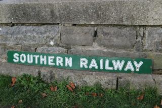 Southern Railway Sign Enamel Station Antique Vintage 1930s 1940s