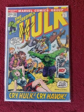 The Incredible Hulk 150》vintage 1972》signed By Herb Trimpe ☆with Certification