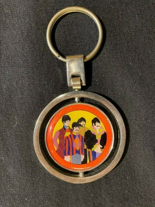 Vintage Beatles Heavy Yellow Submarine Swivel Key Ring
