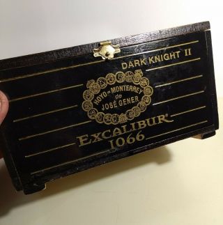 Vintage Tobacco Excalibur Empty Wooden Imported Cigar Box Smoking Accessory