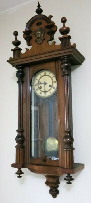 Antique Junghans Large German Wall Clock Vienna Regulator 1880
