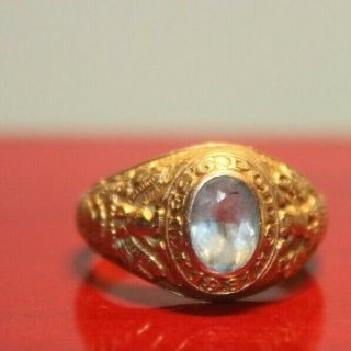 14k 1931 West Point Sweetheart Ring Aqua Marine By Bailey Bank Biddle