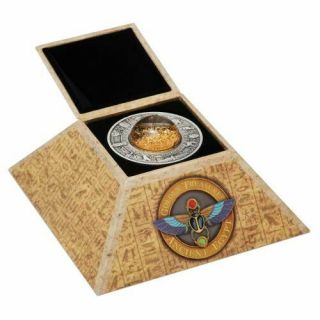 2019 $2 Golden Treasures Of Ancient Egypt 2oz Silver Antiqued Coin 55