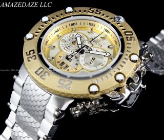 Invicta Men 52mm San Vii Swiss Chronograph Silver & Gold Dial Stainless St.  Watch