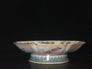 Antique 19th Century Chinese Porcelain Tongzhi Period Footed Bowl Plate 7.  5”