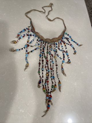 Antique Native American Trade Bead Necklace Northern California
