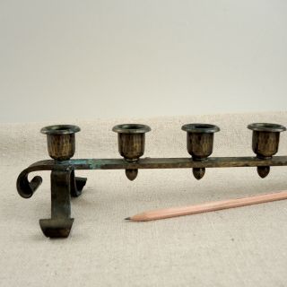 Antique Roycroft Hammered Copper Candle Holder Arts & Crafts 1900s Candelabra 4