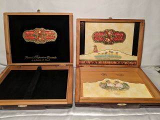2 Fuente Fuente Opusx - Hand Made Cigar Boxes - Rare Estate Reserve Empty