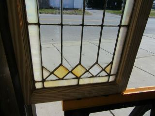 ANTIQUE STAINED GLASS WINDOW FLEUR DE LIS 18 X 40 ARCHITECTURAL SALVAGE 4