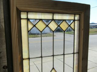 ANTIQUE STAINED GLASS WINDOW FLEUR DE LIS 18 X 40 ARCHITECTURAL SALVAGE 5
