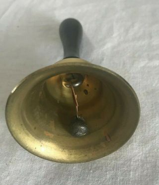 Vintage Brass Hand Bell With Wooden Handle 2