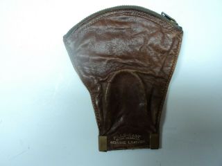 Vintage Fills - Easy Leather Pipe Tobacco Pouch Brass Corners Brass Zipper 2