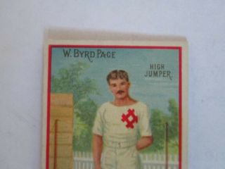 N162 Old Judge Gypsy Queen Cigarettes W.  Byrd Page High Jumper Tobacco Card 1888 2