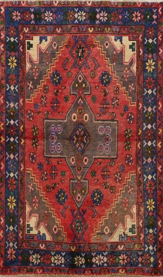 Semi - Antique Geometric Tribal Area Rug Hand - Knotted Oriental Classic Carpet 4x6