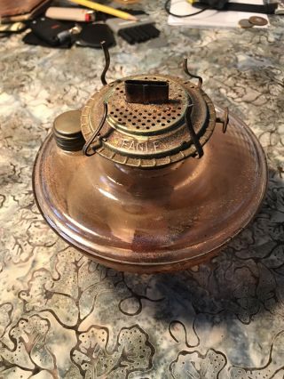 Vintage Eapg Font For Hanging/wall Oil Lamp With Eagle Brass Burner
