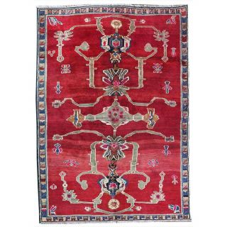 5x8 Vintage Oriental Handmade Traditional Wool Tribal Red Classic Area Rug