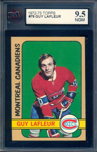 1972 - 73 Topps Hockey 79 Guy Lafleur Ksa 9.  5 N - Gem - Montreal Canadiens Card