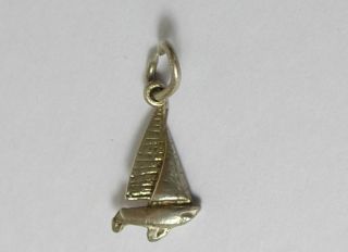 Vintage Solid Silver Charming Vintage Sailing Yacht Charm 925 Silver