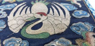 Antique Chinese Qing Dynasty Crane 1st Rank ARM Badge? Embroidery 3