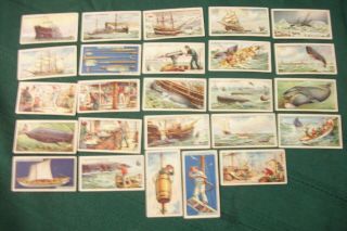 Cigarette Tobacco Cards Ogdens Whaling 1927 Full Set 25 Cards Whales