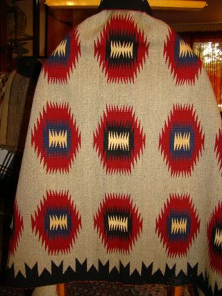 Antique Navajo Blanket Native American Rug With Blue Red White Dazzler 2