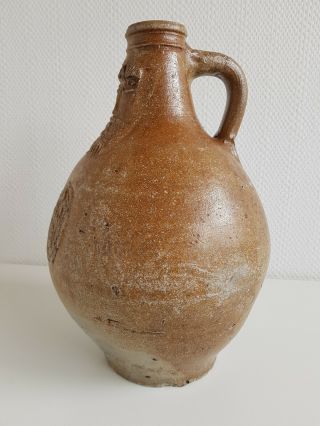 Antique Bellarmine jug Bartmannskrug 17th century German stoneware 3