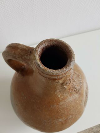 Antique Bellarmine jug Bartmannskrug 17th century German stoneware 6