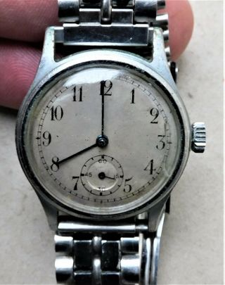 C1950 Mens Vintage Mechanical Wristwatch Military Style